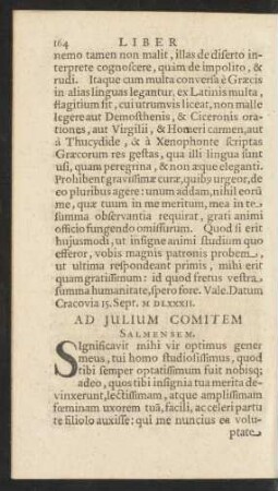 Ad Julium Comitem Salmensem.