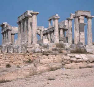 Aigina. Aphaia-Tempel. 500-490. Cella-Einblick von Westen