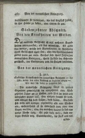 Siebenzehnter Abschnitt. Von den Krankheiten der Weiber.