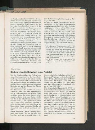 Die Lehrerfamilie Rethwisch in der Probstei