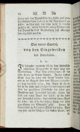 Das vierte Capitel, von den Eingeweiden des Unterleibes.
