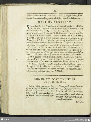 Domin. XV. Post Trinitat. Matth. VI. vs. 24.