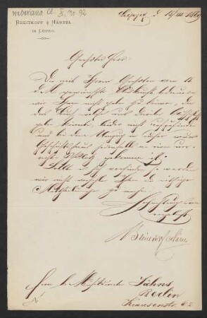 Brief an Friedrich Wilhelm Jähns : 15.03.1869