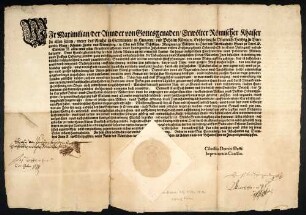 Urkunde Maximilian II., Römischer König, Cornenburg, 18.12.1570.
