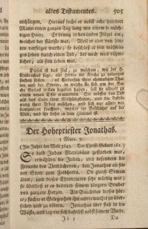 Der Hohepriester Jonathas. 1 Macc. 9.