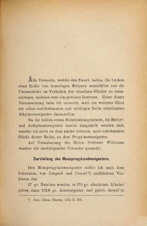 Ueber Propyl- und Dipropylacetessigester und die Spaltungsproducte der Diaethylbetaoxybuttersäure und des Diaethylacetessigesters