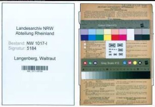 Entnazifizierung Waltraut Langenberg , geb. 28.10.1921 ()