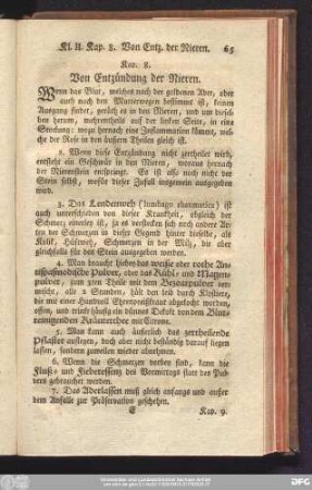 Kap. 8. Von Entzündung der Nieren.