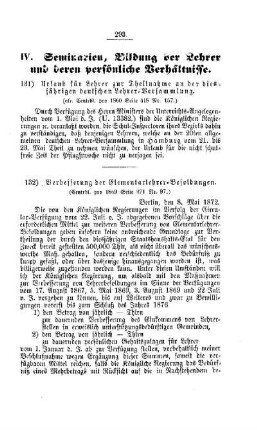 Verbesserung der Elementarlehrer-Besoldungen : [IV. Seminarien, Bildung der Lehrer und deren persönliche Verhältnisse]