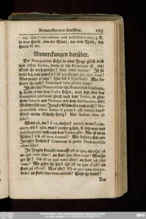 Anmerckungen darüber.