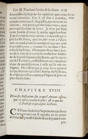 Chapitre XVIII. Diverses Reflexions sur ce que l'Auteur assure, que ce qu'il a voulu établir, est ce que que dit S. Paul & ce que disent les Peres.