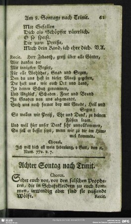 Achter Sontag nach Trinit.