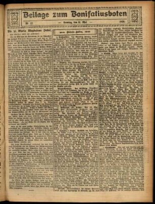 Zweite Ausgabe vom Sonntag, den 31. Mai 1925.