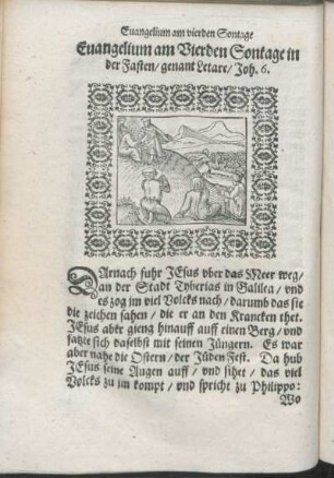 Euangelium am Vierden Sontage in der Fasten/ genant Letare/ Joh. 6.