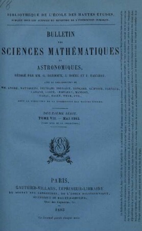 Tome VII. - Mai 1883.