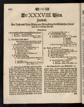 226-238, Der XXXVIII. Psalm