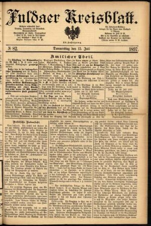 Erste Ausgabe vom Donnerstag, den 15. Juli 1897.