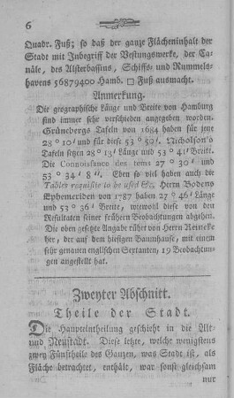 Zweyter Abschnitt. Theile der Stadt.