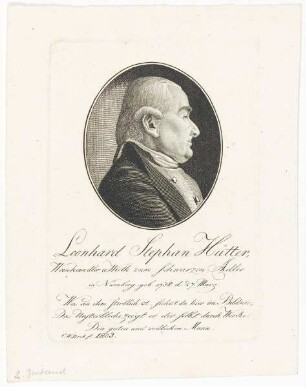 Bildnis des Leonhard Stephan Hütter