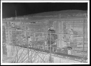 Staustufe Erlabrunn. Baumaßnahmen. Vgl. vorherige Aufnahmen.