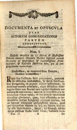 Acta Congregationis Archiepiscoporum Et Episcoporum Hetruriae Florentiae Anno MDCCLXXXVII Celebratae, 2. Documenta Et Opuscula, Quae Actorum Congregationis Partem Constituunt