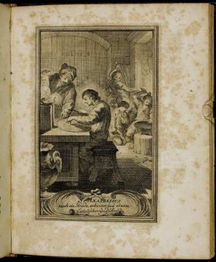 S. Anastasius noch ein Heÿde, arbeitet beÿ einem Catholischen Goldschmid.