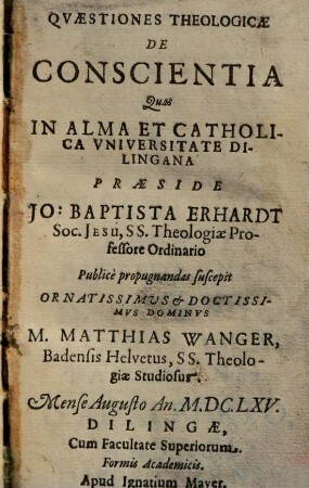 Quaestiones theologicae de conscientia