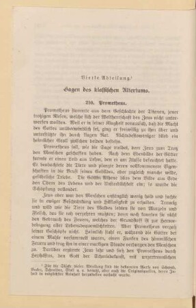 Vierte Abteilung. Sagen des klassischen Altertums