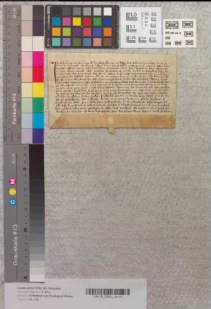 Revers des Dietrich von Slon (Schloen gen. Gehle) für Wedekind zum Berghe (Wedekind V. von dem Berge), Vogt von Minden, wegen des Hauses zu Niterdinghusen (Niedringhausen, Amt Reineberg).