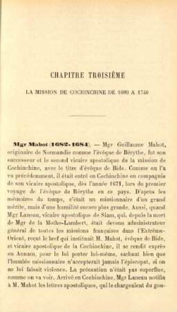 Chapitre troisième. La mission de Cochinchine de 1680 a 1740