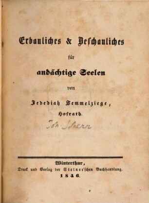 Erbauliches & Beschauliches für andächtige Seelen