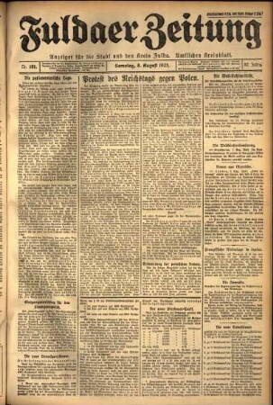Ausgabe vom Samstag, den 08. August 1925.