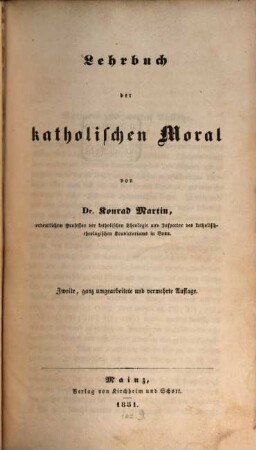 Lehrbuch der katholischen Moral