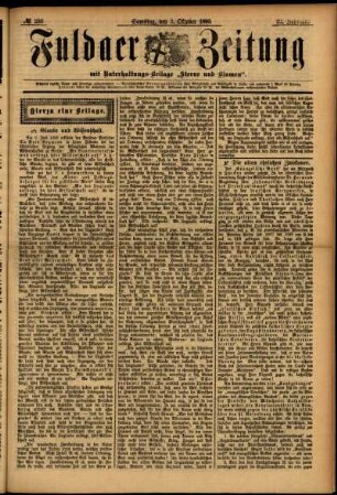 Erste Ausgabe vom Samstag, den 05. Oktober 1895.