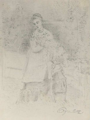 Frau im Garten