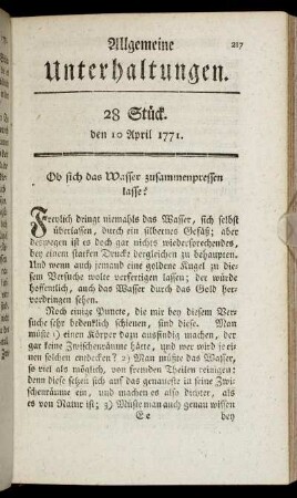 28 Stück. den 10 April 1771.