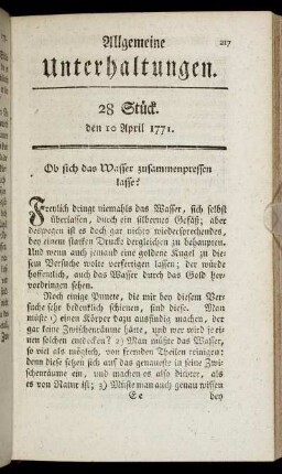 28 Stück. den 10 April 1771.