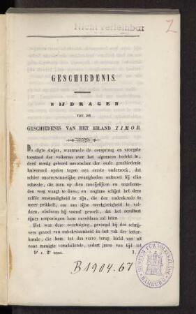 Bijdragen tot de geschiedenis van het eiland Timor.