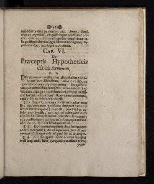 Cap. VI. De Præceptis Hypotheticis circa Sermonem.