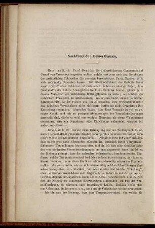 Nachträgliche Bemerkungen.