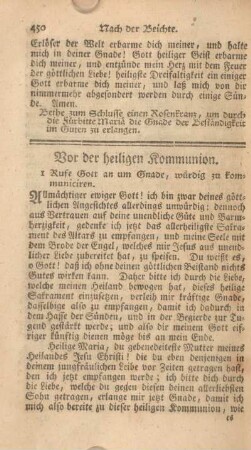 Vor der heiligen Kommunion.