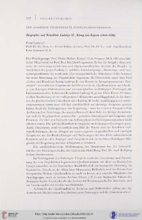 Biographie und Krankheit Ludwigs II., König von Bayern (1845-1886)