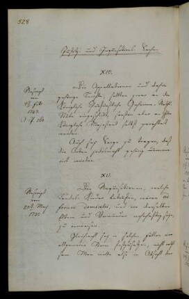 [Auszug aus:] Zukünftige Untätigkeit bei auswärtigen Rechtshilfegesuchen gegenüber hiesigen studierenden Landeskindern, jedoch Einsendung eines Berichts gegenüber auswärtigen Studierenden.