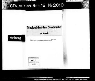 Anzeigen über stattgefundene Brände im Amt Aurich