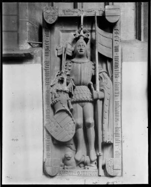 Wertheim Evangelische Stiftstkirche Chor Löwensteinsche Grabkapelle Grabplatte Johann I. von Wertheim (gestorben 1407)
