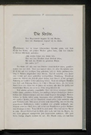 V. Die Kröte.