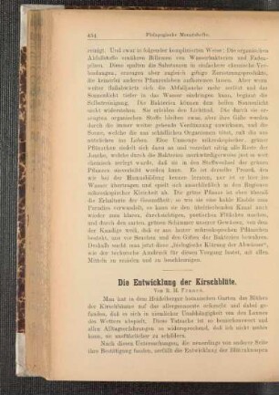 ¬Die¬ Entwicklung der Kirschblüte