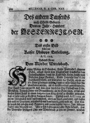 Des andern Tausends nach Christi Geburth Drittes Jahr-Hundert der Oesterreicher