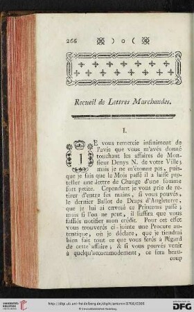 Recueil de Lettres Marchandes