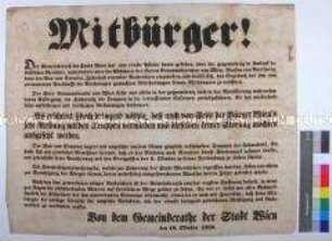 Maueranschlag des Gemeinderates der Stadt Wien